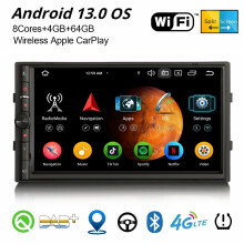 4GB+64GB Android 13 CarPlay Universal Car Stereo GPS Radio 2DIN for Nissan 8-Core DAB+ WiFi SWC BT 5.0 DSP OBD2 TPMS