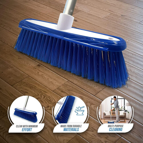 Soft Indoor Broom with Long Handle Sweeping Brush Head Cleaning Floor 2