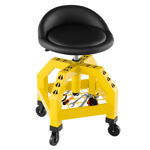 Casart Roller Work Seats Height Adjustable Creeper W/ Tool Tray & 4 Wheels