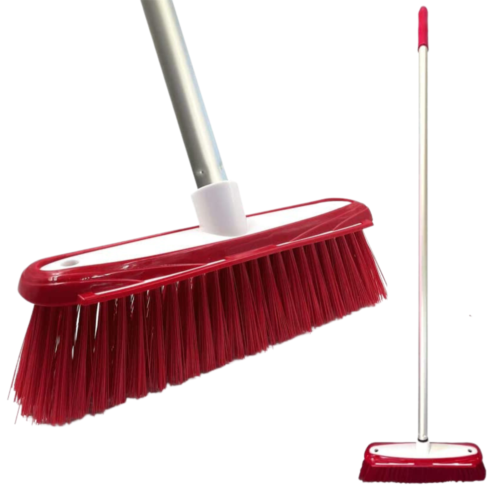 Soft Indoor Broom with Long Handle Sweeping Brush Head Cleaning Floor