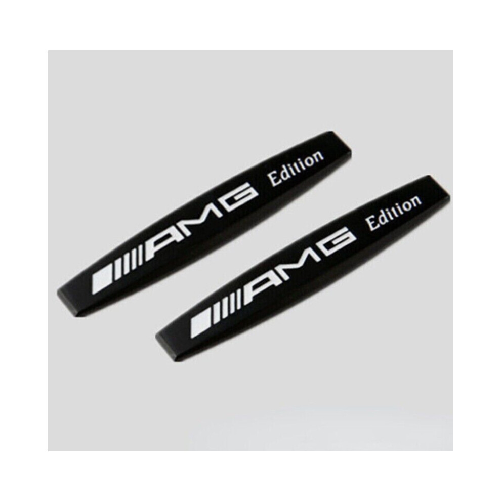 2Pcs Mercedes Amg Edition Metal Side Fender Emblem Logo Matte Black 4754135893650