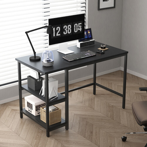 MCC (100CM, BLACK) Chicago study work desk with Shelves Left or Right 2