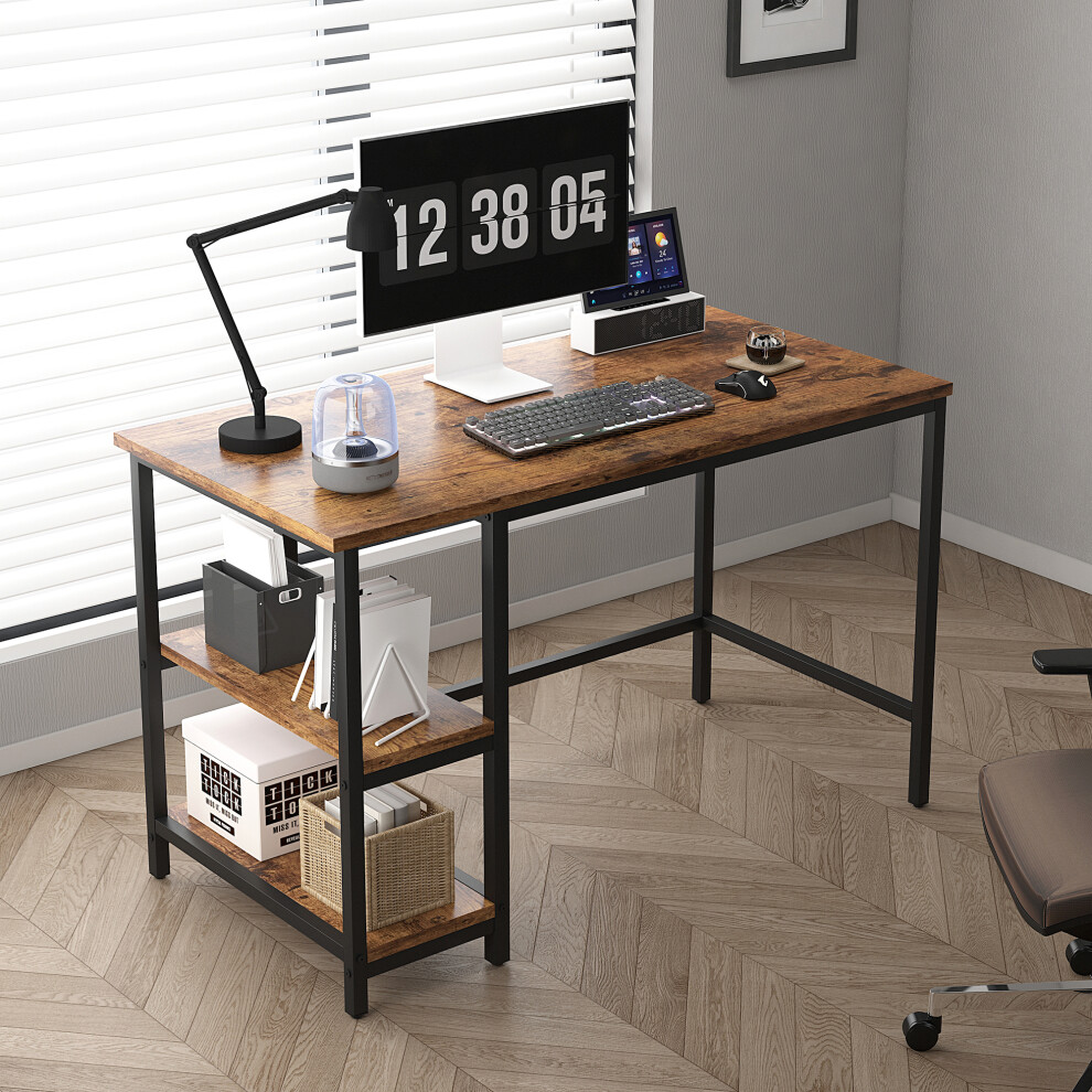 (100CM, BROWN) Chicago study work desk with Shelves Left or Right