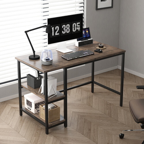 MCC (100CM, DISTRESSED GREY) Chicago study work desk with Shelves Left or Right 2