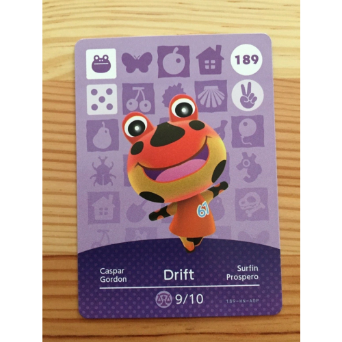 Animal Crossing Amiibo Cards ~189 Drift