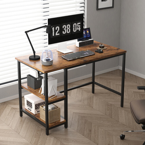 MCC (120CM, BROWN) Chicago study work desk with Shelves Left or Right