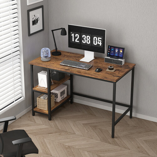 MCC (120CM, BROWN) Chicago study work desk with Shelves Left or Right 2