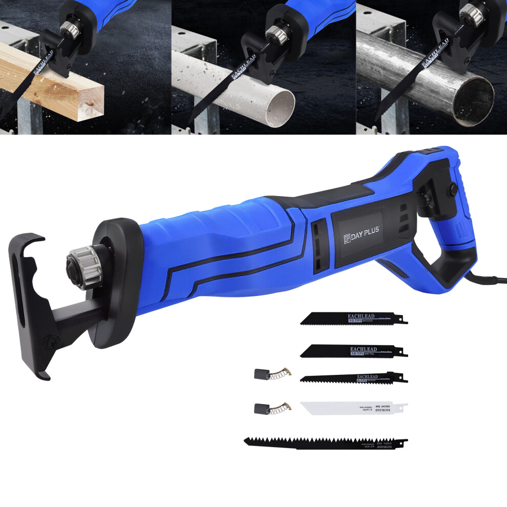 Electric Saw Reciprocating Saw 900W Variable Speed for Cutting Metal Wood Plastic Power Tool with 5 Blades DIY Garden Home Garage Power Tool