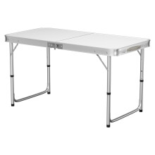 4ft Folding Table for Camping Buffet Wedding Market Garden Party Picnic Trestle Indoor Outdoor, Lightweight, Adjustable Height