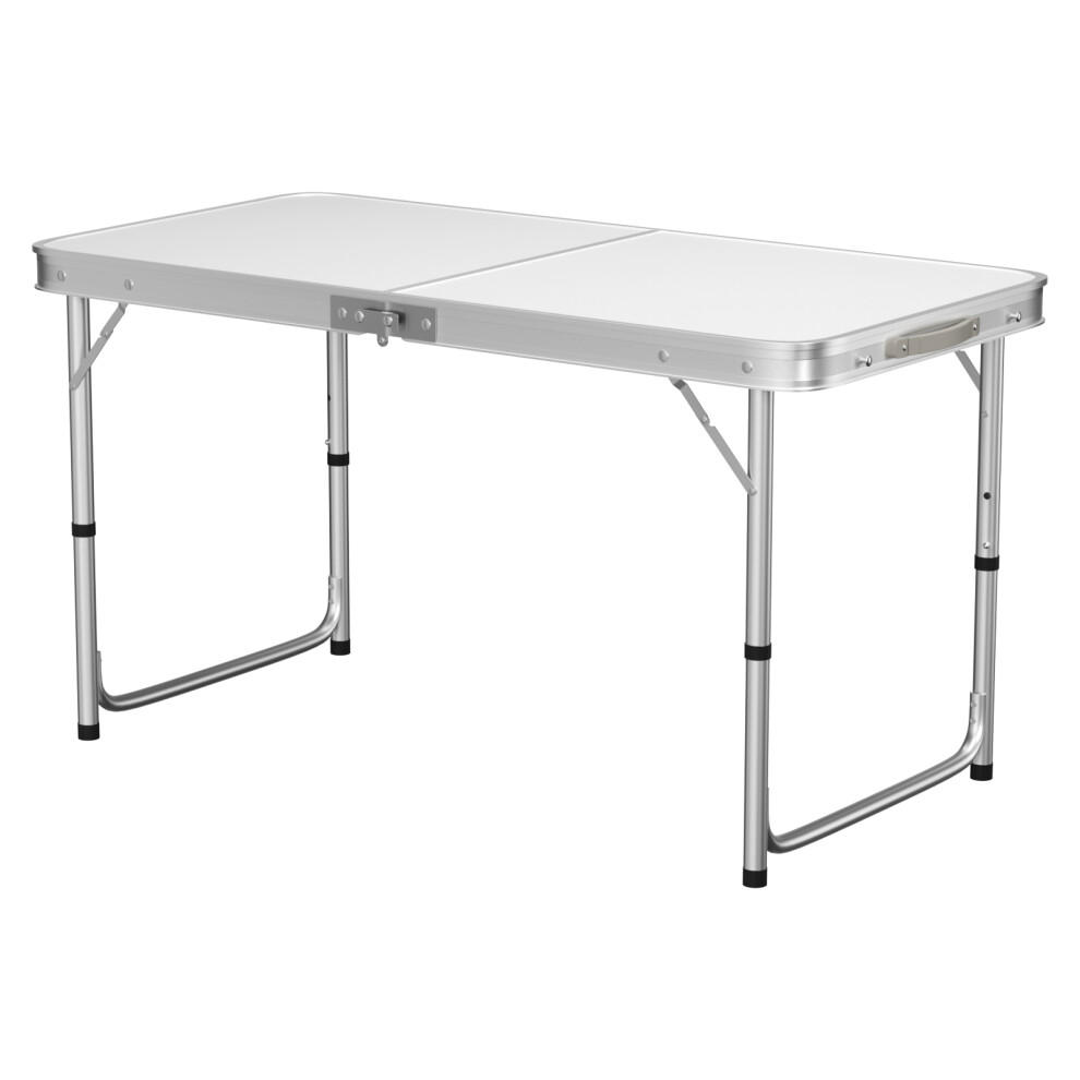 Youseahome 4Ft Folding Table For Camping Buffet Wedding Market Garden Party Picnic Trestle Indoor Outdoor, Lightweight, Adjustable Height