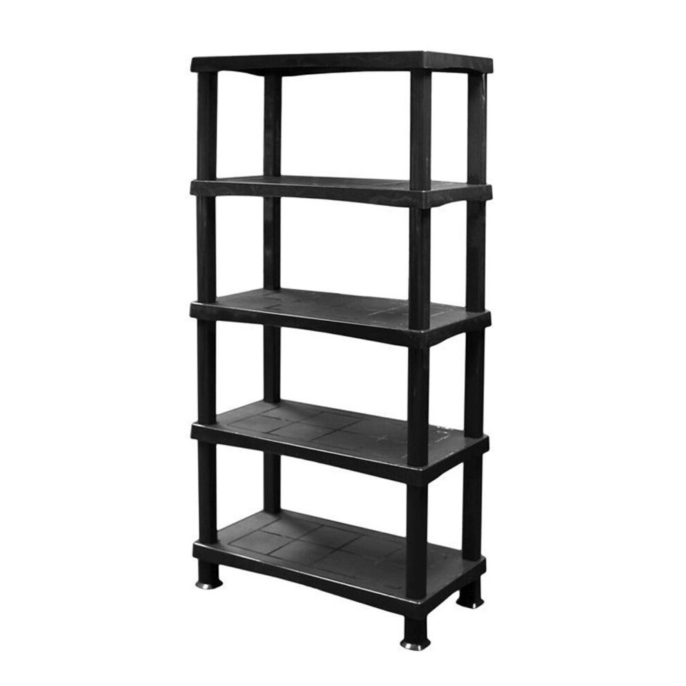 5 Tier Plastic Shelving Unit Storage Racking Home Garage Black