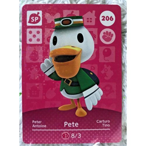 Animal Crossing Amiibo Cards ~206 Pete