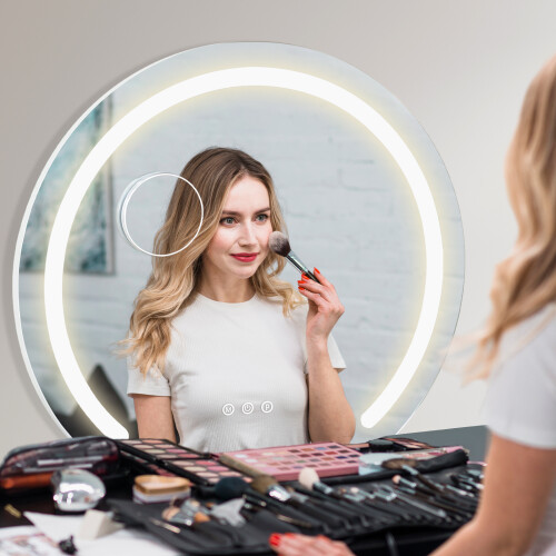 ELECWISH 50cm Round LED Lighted Hollywood Mirror Dimmble Vanity Make up Mirror 2