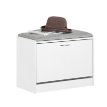 SoBuy FSR16-HG,Hallway Shoe Bench Shoe Rack Shoe Cabinet White & Grey