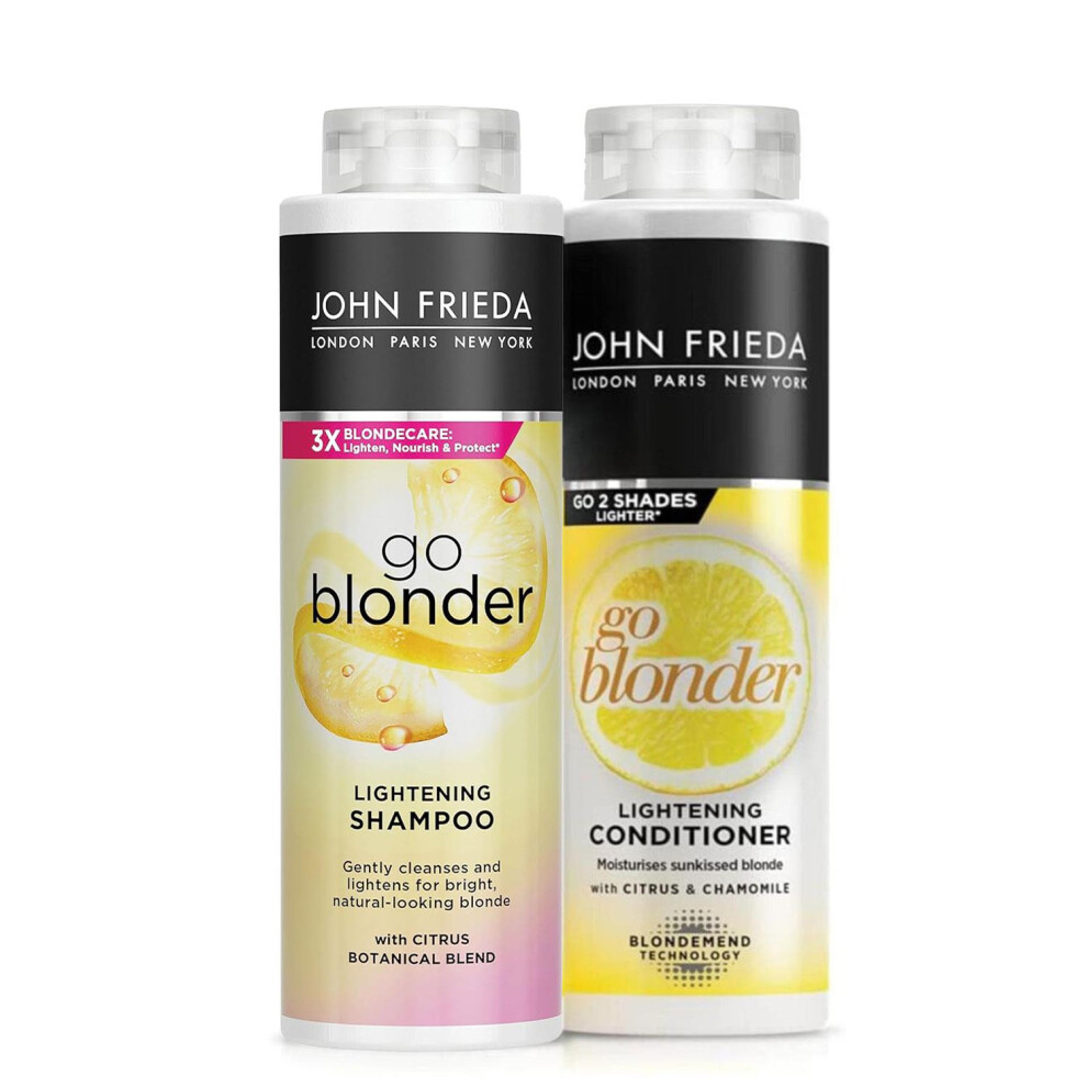 John Frieda Duo Pack Sheer Blonde Go Blonder Lightening Shampoo and Conditioner Set for Blonde Hair, 2 x 500 ml