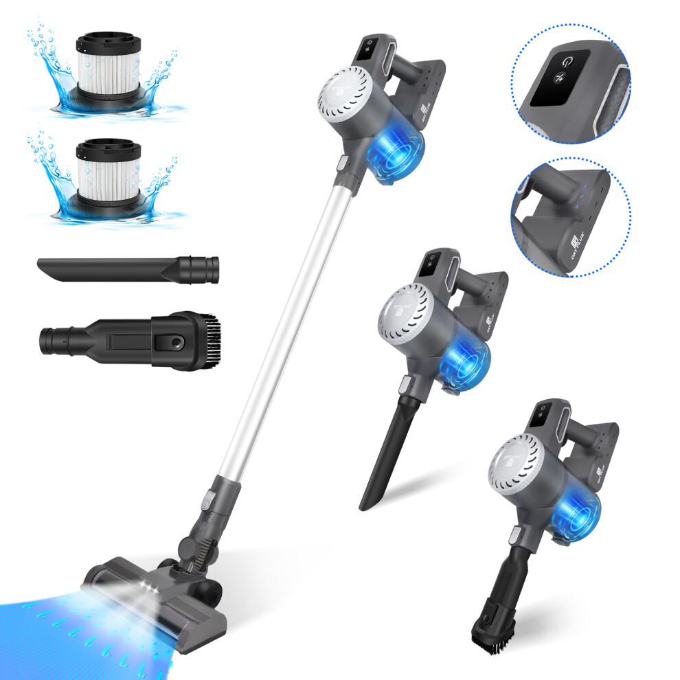 Cordless Vacuum Handheld Stick Cleaner Carpet Floor Vacuum Cleaners Strong Suction with LED Light