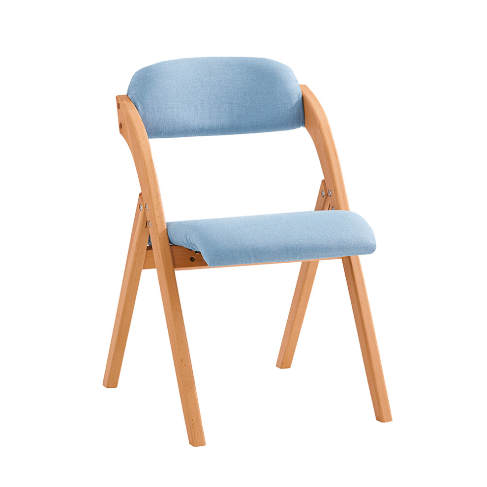 SoBuy FST92-BL, Folding Chair Wooden Padded Folding Kitchen, Blue