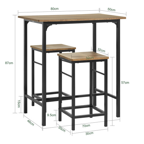 SoBuy OGT10-PF,Bar Set-1 Bar Table and 2 Stools,Home Kitchen Breakfast 2