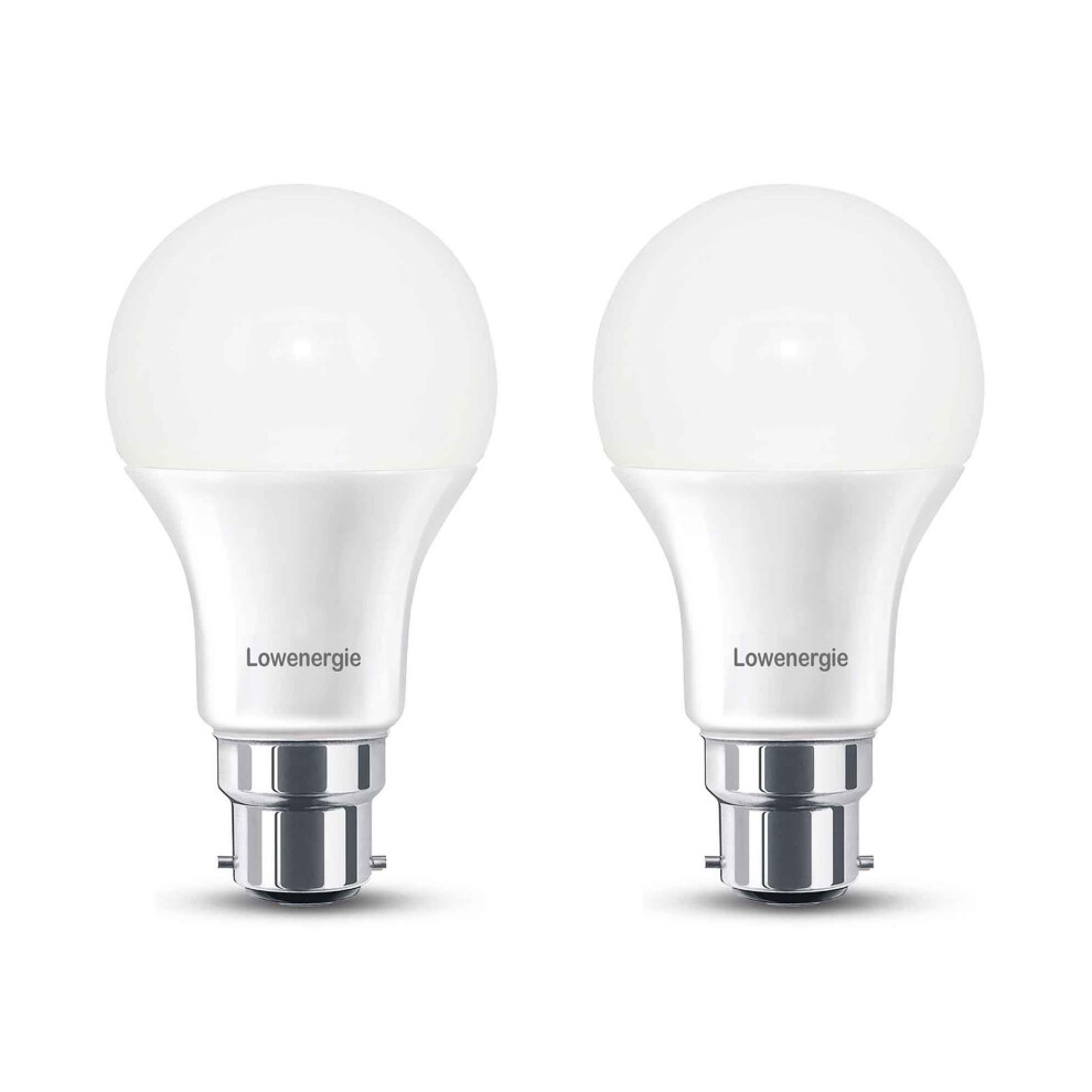 Lowenergie (2 Pack) A60 Led Bulb 10W B22 4000K Cool Bayonet White