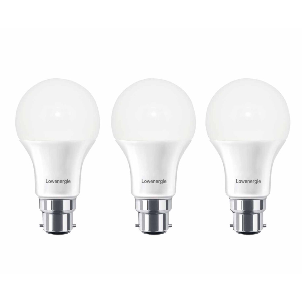 Lowenergie (3 Pack) A60 Led Bulb 10W B22 4000K Cool Bayonet White