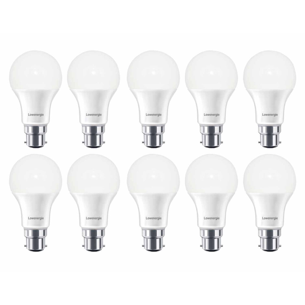 (10 pack ) Lowenergie A60 LED Bulb 10w B22 4000K Cool White bayonet