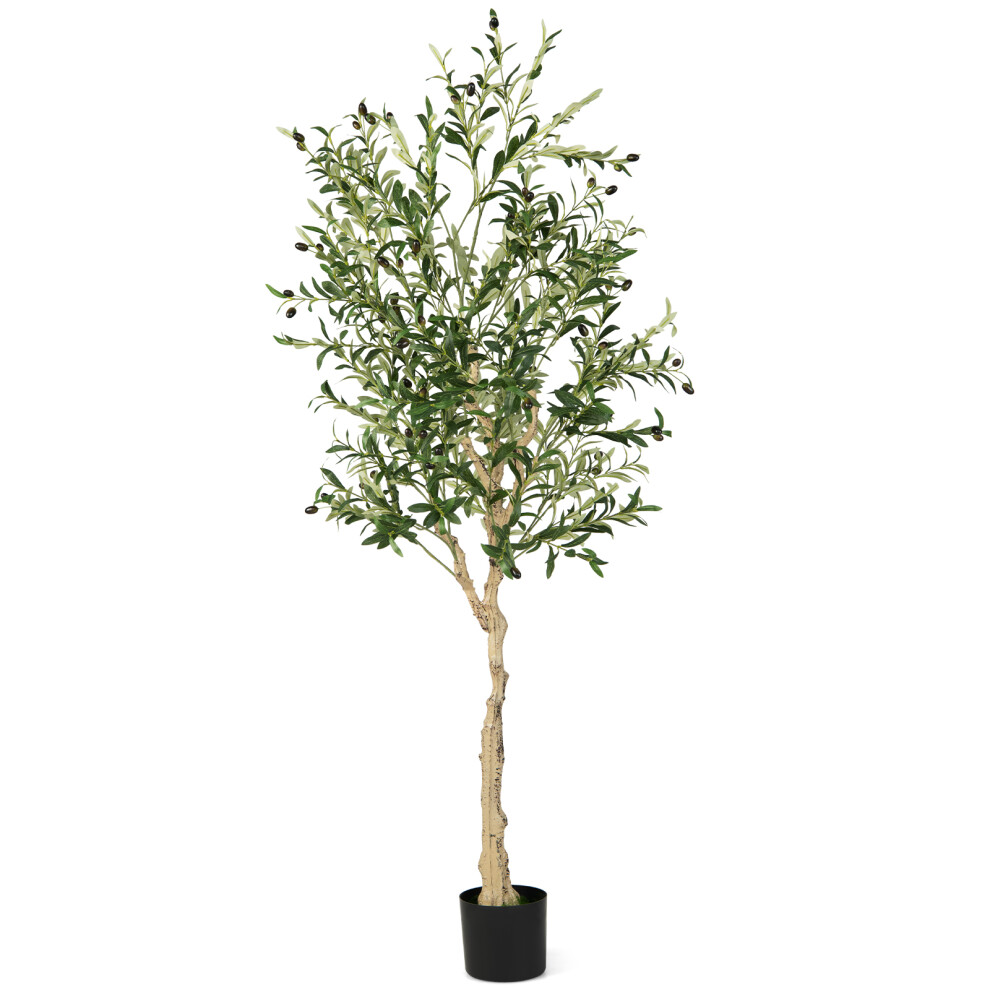 6FT Artificial Olive Tree 182cm Tall Faux Olive Plants Potted Olive Silk Tree