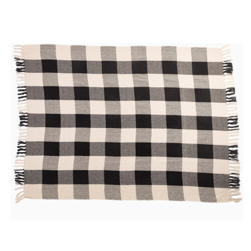 Gingham Blanket Throw Black Decor Large Sofa Throws Bed Blankets Picnic Travel 2