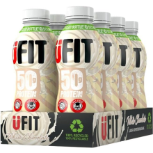 UFit 50g High Protein Shake Ready to Drink White Chocolate Milkshake 8 x 500mls
