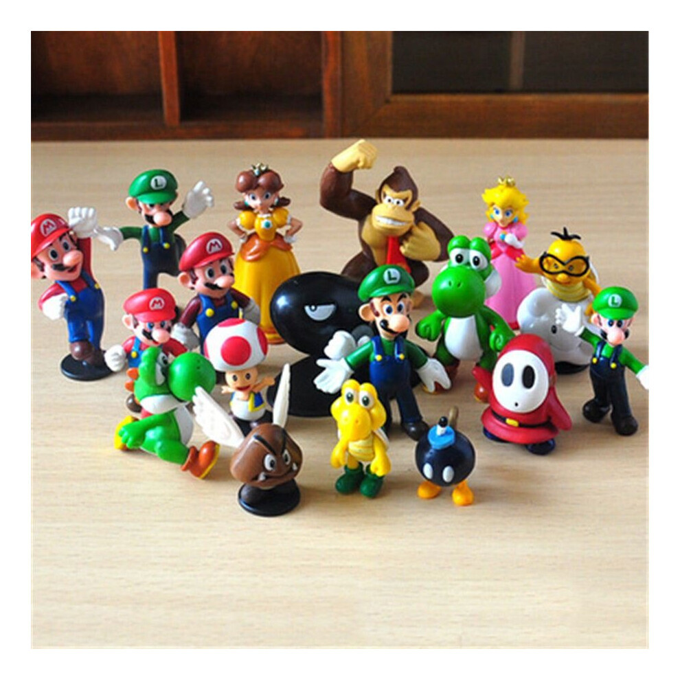 18pcs Super Mario Bros Action Figure Doll Playset Figurine Gift