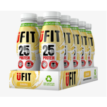 UFit 25g High Protein Shake Ready to Drink Banana Flavour Milkshake 10x 330mls