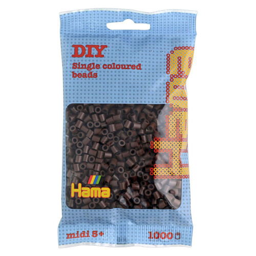 Hama Beads Hama Beads - Dark Brown (1000 Midi Beads)