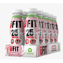 UFit 25g High Protein Shake Ready To Drink Strawberry Flavour Milkshake 10x 330ml