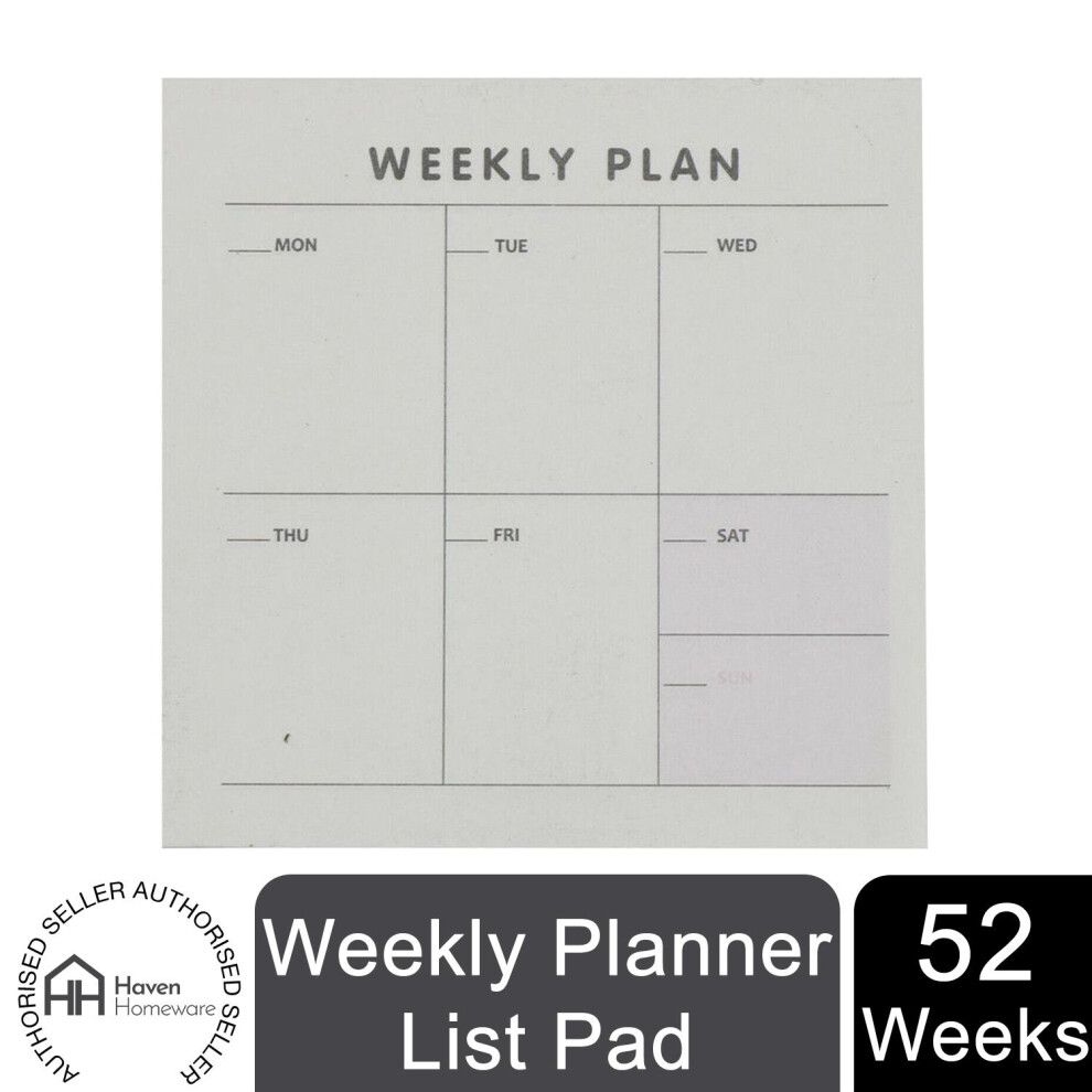 (Weekly Planner List Pad) Haven Weekly or Monthly Check List Pad