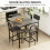 Costway 5-Piece Dining Table Set Industrial Counter Height Table 4 Bar Stools 6