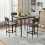 Costway 5-Piece Dining Table Set Industrial Counter Height Table 4 Bar Stools 2