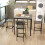 Costway 5-Piece Dining Table Set Industrial Counter Height Table 4 Bar Stools 3