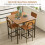 Costway 5-Piece Dining Table Set Industrial Counter Height Table 4 Bar Stools 7