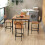 Costway 5-Piece Dining Table Set Industrial Counter Height Table 4 Bar Stools 3