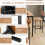 Costway 5-Piece Dining Table Set Industrial Counter Height Table 4 Bar Stools 8