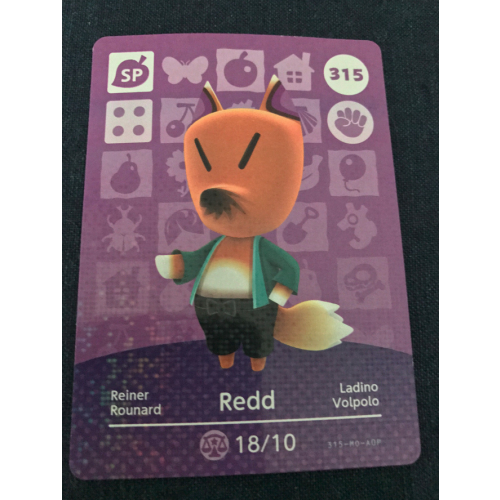 Carte Animal Crossing Amiibo Redd 315 Rounard Ladino Reiner Série 4