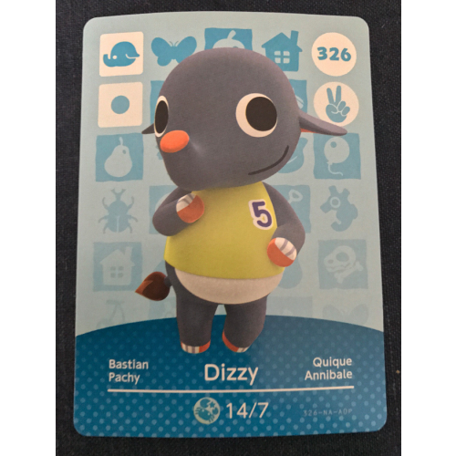 Animal Crossing Amiibo Cards ~326 Dizzy