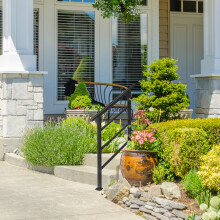 Outdoor Garden Steps Handrail Wrought Iron Handrail Fits 1 - 3 Steps