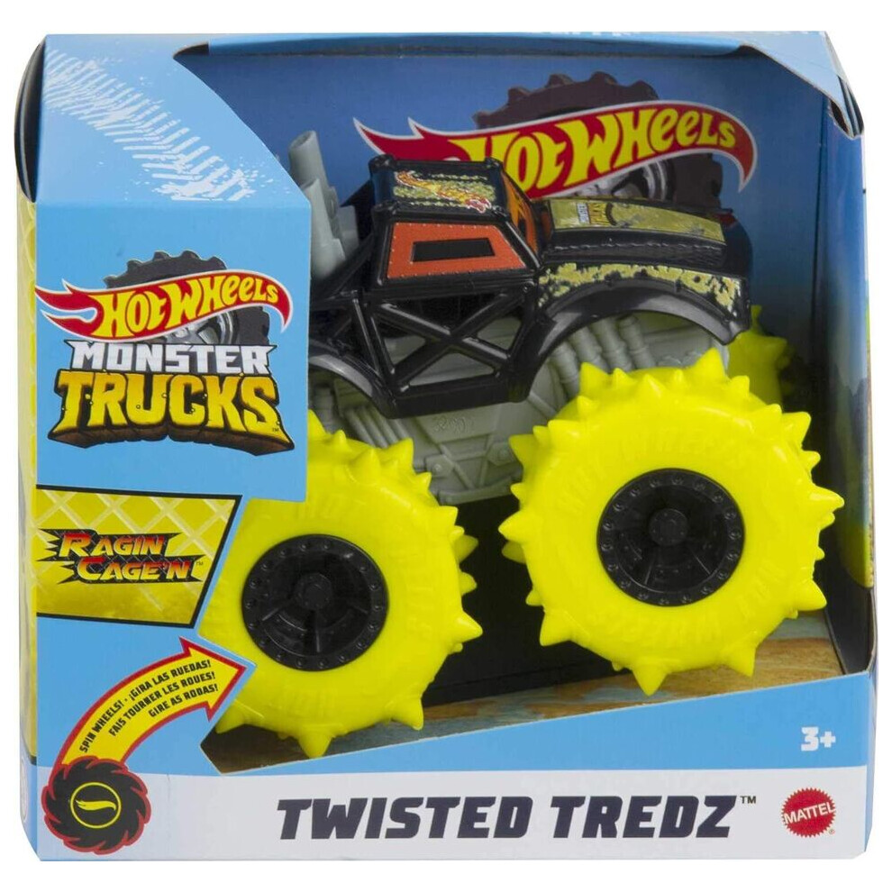 Hot Wheels Monster Trucks 1:43 Rev Twisted Tredz Ragin Cage'N