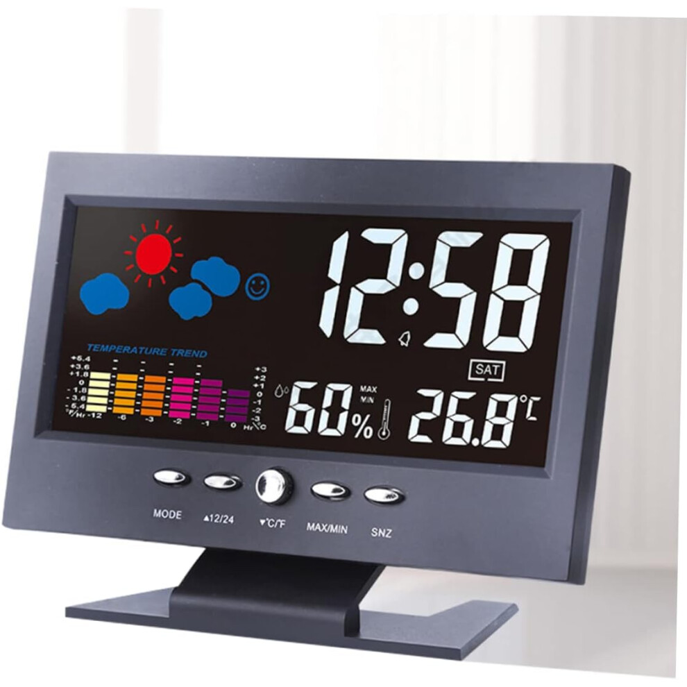 Digital LCD Display Alarm Clock Calendar Thermometer Weather Station