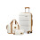 KONO (24 inch + travel bag) Cream PP Hard Shell Suitcase and Travel Bag Set 1
