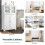 Costway 4-Door Bathroom Floor Cabinet Kitchen Cupboard W/ Adjustable Shelf 8