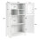 Costway 4-Door Bathroom Floor Cabinet Kitchen Cupboard W/ Adjustable Shelf 7