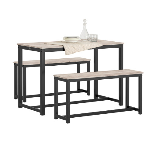 SoBuy OGT25-HN, Dining Set - Dining Table and 2 Benches, 3 Pieces