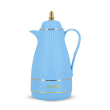 (Blue) Royalford Glass Insulated Vacuum Thermal Flask 1L