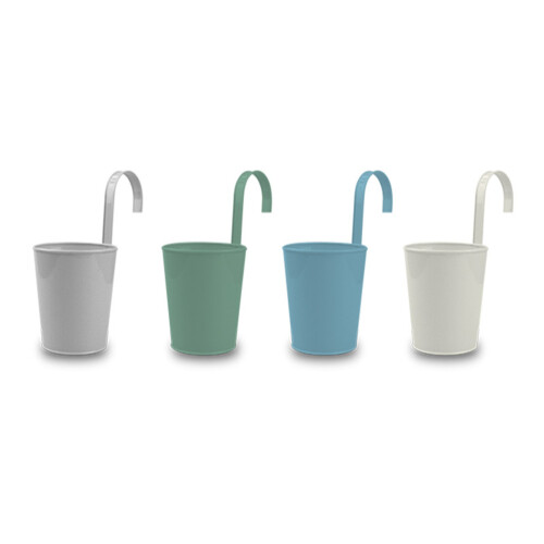 Hanging Metal Plant Pot with Hook Indoor Outdoor Balcony Fence Garden